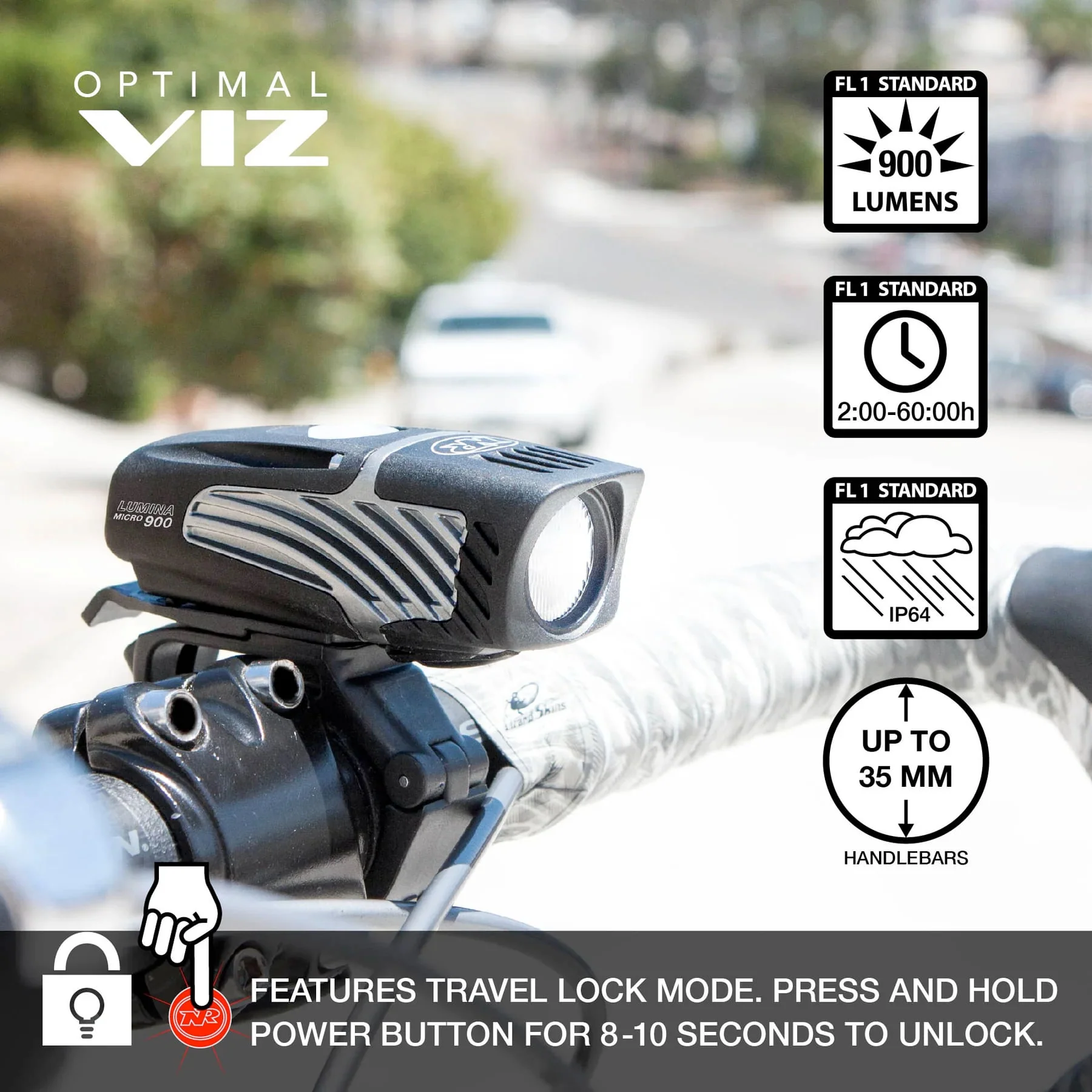 Niterider Lumina Micro 900 and Vmax+ 150 Combo Front and Rear Light Set - Image 2