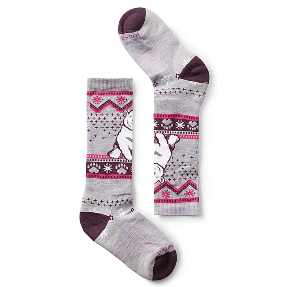 Smartwool Wintersport Full Cushion Polar Bear Pattern OTC Kids Sock - Image 3